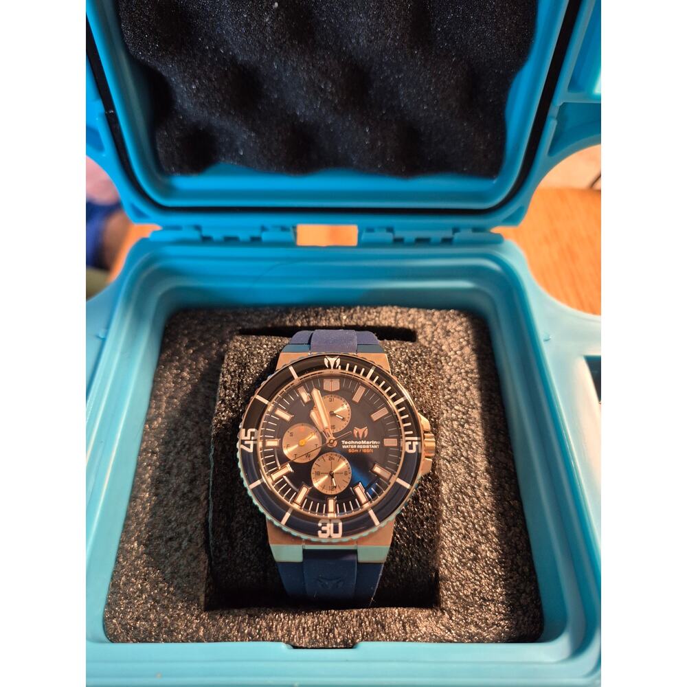 Techno Marine LaPelagia Men's Watch 43mm Navy Blue Rose Gold Classic with case